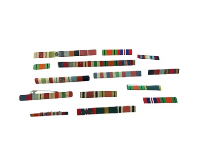 Lot 132 - Group of fourteen mounted medal ribbons with pin backings, for Second World War campaign medals, (15).