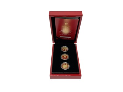 Lot 417 - St Helena - Gold proof 22ct Three Guinea coin set (N.B. Each coin weighs 8.4gms, with Certificates of Authenticity) (1 coin set)