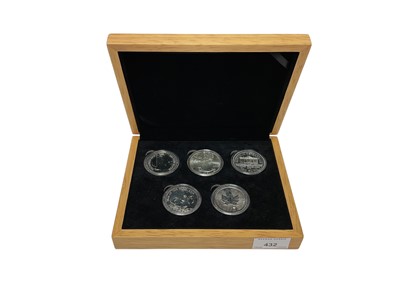 Lot 432 - World - Mixed 1 Ounce .999 fine silver, five coin set (1 coin set)