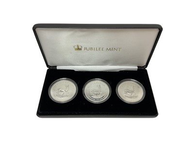 Lot 433 - South Africa - Krugerrand 1 Ounce .999 fine silver, three coin set (1 coin set)