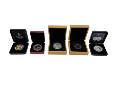 Lot 434 - World - Mixed 1 Ounce .999 fine silver coins (5 coins)