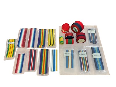 Lot 149 - Collection of assorted medal ribbons for First World War campaign medals, together with various other medal ribbons, (1 box).