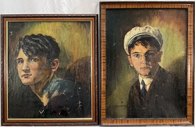 Lot 80 - German School, two oil on canvas portraits, one signed
