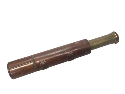 Lot 2901 - Brass and leather two draw telescope by Negretti and Zambra, dated 1885, 59cm long when extended