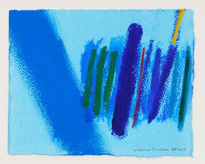 Lot 1212 - Wilhelmina Barns-Graham (1912-2004) acrylic on paper, ‘Intent’, pencil signed and dated Feb. 2003, labels verso, 16cm x 20cm, glazed box frame