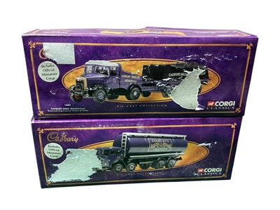 Lot 1845 - Corgi Classics Cadbury diecast collection including Scammell Highwayman Ballast Trailer 16002, Foden FG Cylindrical Tanker 12101 and four others 30310, 09001, 23501 & 15004 (boxes marked), pl...
