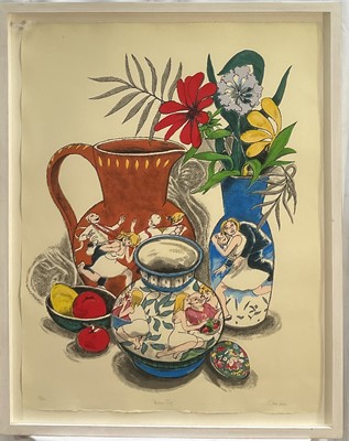 Lot 260 - Frederick Cress (Australian 1938-2009) limited edition screenprint, ‘Brown Jug’, signed and numbered 3/50, 78cm x 60cm, glazed frame