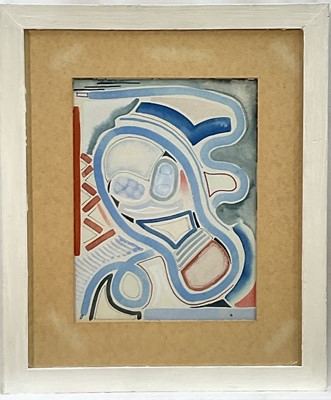 Lot 12 - Chloe Fremantle (b. 1950) gouache on paper, Footprint No. 2, 1980, RA Business Art Galleries label verso, 28cm x 21cm, glazed frame