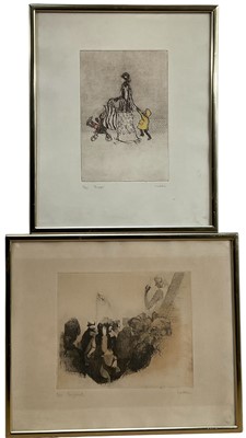 Lot 114 - Carol Walklin (1930-2017) two limited edition signed etchings, Buggy and Ferryboat