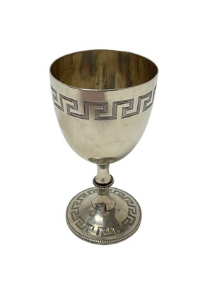 Lot 248 - Victorian silver goblet with Greek key decoration (London 1869)