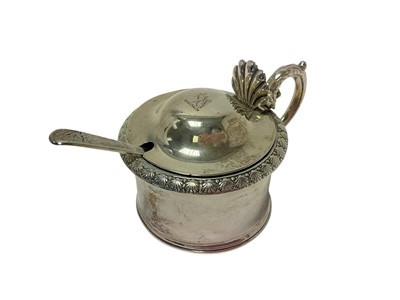 Lot 252 - Georgian silver mustard pot and an associated silver spoon (2)