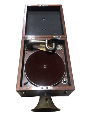 Lot 2936 - Mahogany gramophone of very unusual form