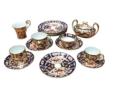Lot 2208 - Collection of Edwardian Royal Crown Derby Imari pattern tea and coffee ware, pattern number 2451 - 15 pieces