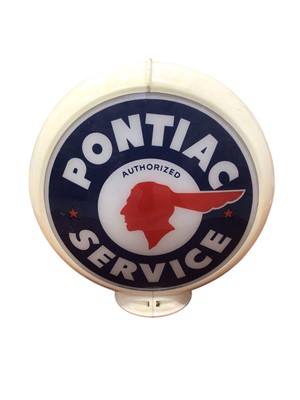 Lot 149 - Pontiac Service Perspex and glass petrol pump globe, 44cm in overall height.