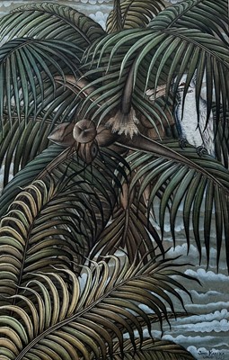 Lot 149 - Balinese School, Bird of paradise in tree, 28cm x 18cm, bearing signature, with mount, unframed
