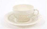 Lot 65 - Victorian Royal Worcester reticulated cup and...