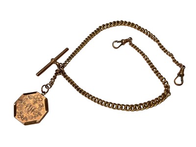 Lot 156 - Edwardian 9ct rose gold curb link watch chain