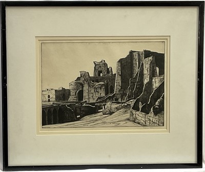 Lot 98 - Edward Bouverie-Hoyton (1900-1988) etching, Thermae of Caracalla, c. 1928, signed below, 23cm x 33cm, glazed frame