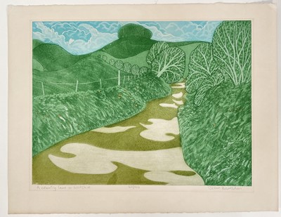 Lot 1123 - *John Brunsdon (1933-2014) lithograph in colours, A Country Lane in Wiltshire, signed and numbered 42/100, unframed