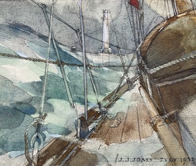 Lot 146 - John James Joass (Architect early 20th century) two watercolour sketches - Kew Gardens & The Eddystone, signed, one dated 1938, unframed