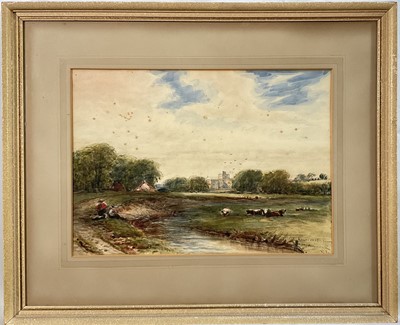 Lot 135 - James Orrock R.I. (1829-1913) watercolour, Lower East Priory, signed and inscribed, 24cm x 34cm, glazed frame