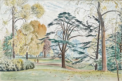 Lot 138 - Guy Seymour Warre Malet (1900-1973) watercolour, Kew Gardens, signed, titled, 36cm x 53cm, with mount, unframed