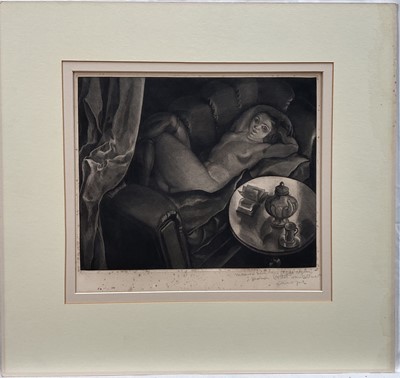 Lot 143 - 20th century print, Reclining nude, inscribed, 25cm x 31cm, unframed