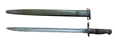 Lot 900 - First World War American 1917 pattern Remington bayonet (blade sharpened for active service), in scabbard.