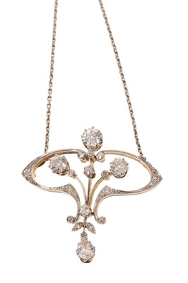 Lot 415 - Art Nouveau diamond pendant