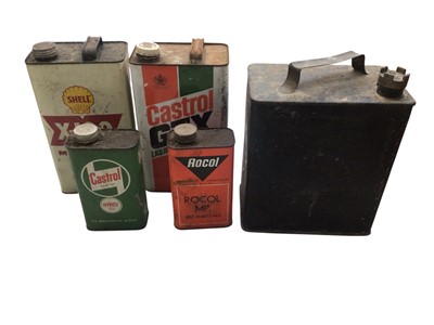 Lot 133 - Shell petrol can together with some vintage oil cans