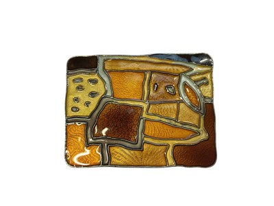 Lot 48 - David Andersen Norwegian sterling silver and enamel ‘Autumn’ brooch