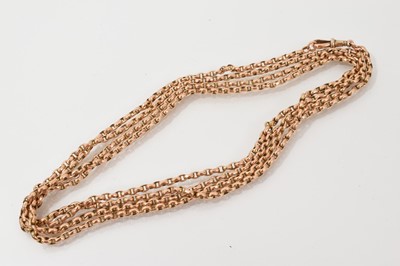 Lot 465 - Victorian 9ct gold guard chain