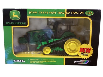 Lot 1716 - Britains ERTL diecast 1:32 Scale Tractors including John Deere 4020 # 40923 & John Deere 8430T Tracked # 42073, ERTL Fordson 1963 Super Major # 802 and other models (qty)