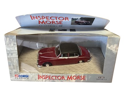 Lot 1705 - Corgi Classics (c2002) diecast Inspector Morse Jaguar 2.4 # 01803, Heartbeat Morris Commercial Truck CC07301, Wallace & Gromit The Curse of the Were-Rabbit Anti-pesto Van, Bun-vac & Figu...