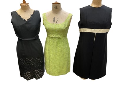 Lot 2543 - 1960s day and evening shift dresses, makes include Faubourg St Honoré and Reflets de Paris (7).