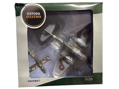 Lot 1720 - Oxford Aviation 1:72 Scale diecast Front Line Fighters including P47D Thunderbolt # AC063, Fairey Swordfish # AC025, Fiesler Fi 103 & Doodle Bug # AC031, Westland Lysander # AC101 and Ardo A...