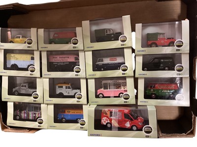 Lot 1729 - Oxford Commercials diecast 1: 43 Scale vehicles (x15) and 1:76 Scale vehicles (x large box 20) (x small box 42), with perspex cover boxes ( 77 total)