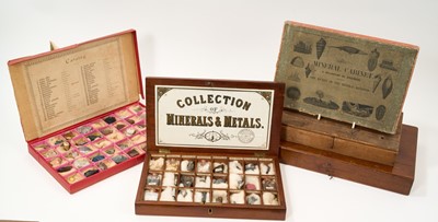 Lot 712 - Five 19th century sets of geological specimens in original boxes