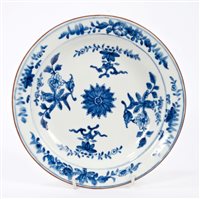 Lot 93 - 18th century Derby blue and white plate...