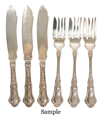 Lot 287 - Suite of American sterling silver fish cutlery