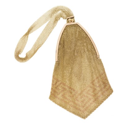 Lot 501 - Asprey 9ct gold mounted mesh purse