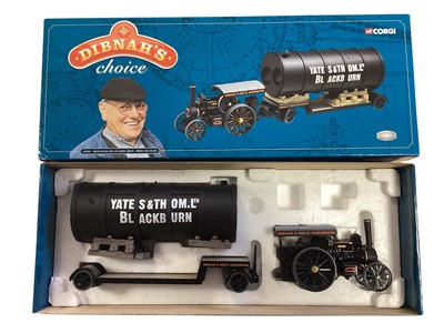 Lot 1736 - Corgi Dibnah's Choice 1:50 Scale Steam Engines including Fowler B6 Road Loco, Low Loader & Boiler CC20101, Fowler B6 Crane Engine & Log Trailer # 80113, Garrett Showman's Tractor # 80308,...