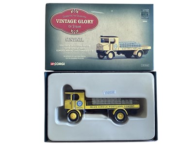 Lot 1740 - Corgi Vintage Glory Limited Edition 1:50 Scale diecast Steam Engines including Sentinel Flatbed Wagon - Guinness # 80010, Foden Dropside Wagon, with barrels - Guinness # 80206, Foden Dropside Wag...