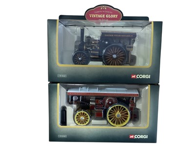 Lot 1742 - Corgi Vintage Glory 1:50 Scale diecast Steam Engines including Fowler B6 Showman's Loco & Badge - Supreme # 80105, Fowler B6 Road Loco & Badge Titan - Eastnor Steam Haulage Co # 80106, G...