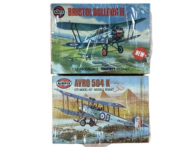 Lot 1750 - Airfix 1:72 Scale model aircraft including DHC Beaver # 03017-7, Avro 504 K # 61048-7, Spad VII # 61049-0 Bristol Bulldog II # 61055-5, boxed (4)