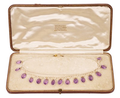 Lot 433 - Late Victorian amethyst and seed pearl necklace