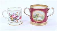 Lot 105 - Victorian Coalport two-handled loving cup with...