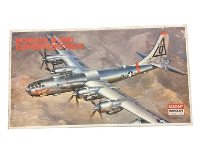 Lot 1757 - Academy Minicraft 1:72 Scale aircraft model kit Boeing B-50D Superfortress # 2112, boxed, Boeing KB-29P Tanker # 2113, boxed and B-24H Liberator # 1693, (box flattened)