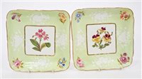 Lot 111 - Pair early 19th century Coalport green ground...