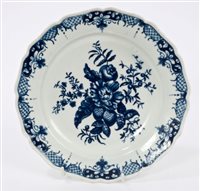 Lot 113 - 18th century Worcester Pinecone pattern plate,...
